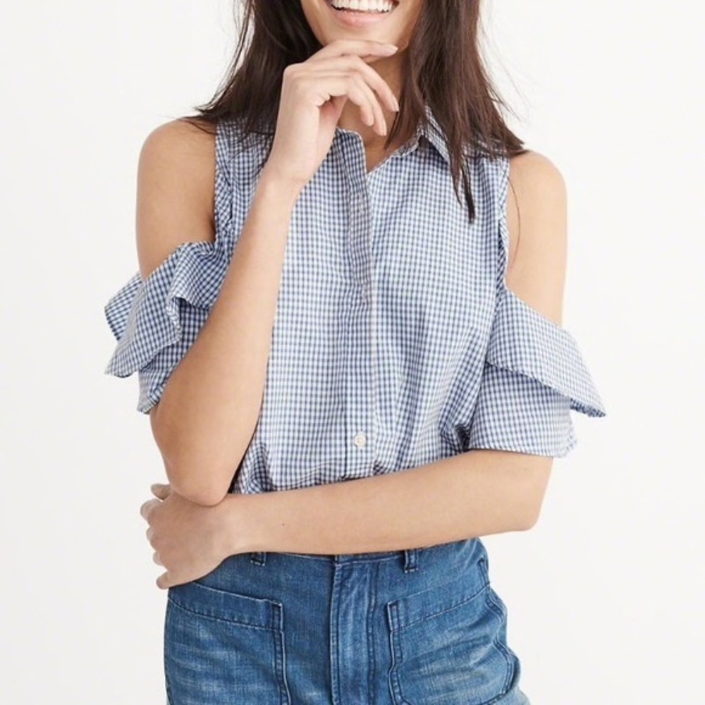 A&F Cold-Shoulder Ruffle Top